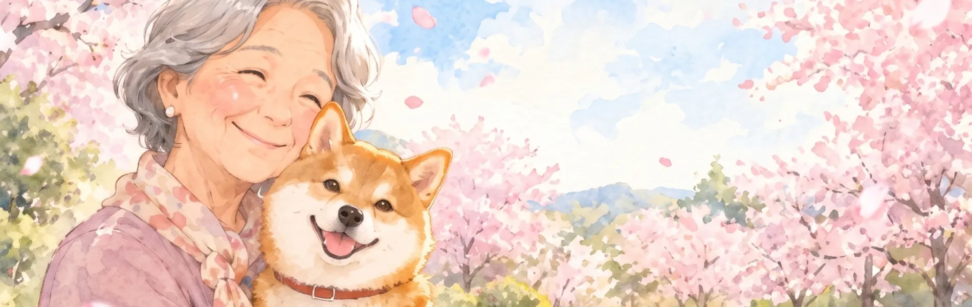 四季折々の花に囲まれた桜と虹の里の風景